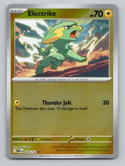 Reverse Holo Electrike 049/132 Common Mega Evolution Pokemon - Image 1