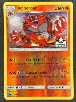Pokemon Incineroar League 26/149 SUM Sun & Moon LP - Image 1