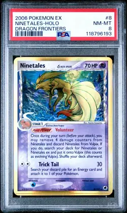 2006 POKEMON EX DRAGON FRONTIERS #8 NINETALES-HOLO PSA 8 - Image 1