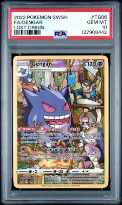 2022 Pokemon TCG Sword & Shield Lost Origin Gengar Full Art PSA 10 - Image 1