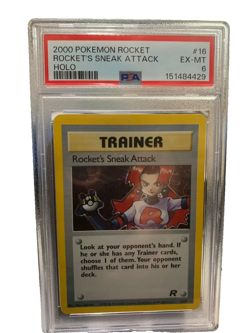 2000 POKEMON ROCKET #16 ROCKET'S SNEAK ATTACK-HOLO PSA 6 - Image 1