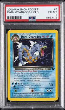 2000 POKEMON ROCKET #8 DARK GYARADOS-HOLO PSA 6 - Image 1