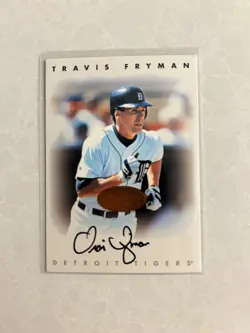 1996 leaf signature series Travis Fryman bronze on card autograph - Image 1