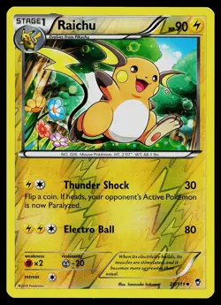 Pokemon Card - Raichu XY - Furious Fists 28/111 Uncommon Reverse Holo - Image 1