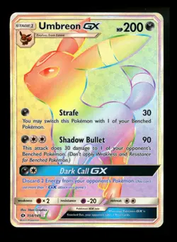 Umbreon GX 154/149 Sun and Moon 2017 Rainbow Secret Rare Pokemon Card TCG - Image 1