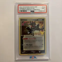 PSA 9 Greninja gold Star SWSH144 Celebrations Elite Trainer Box Promo POKEMON - Image 1