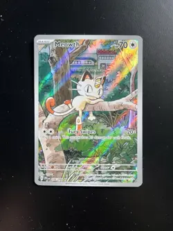 Pokemon TCG Meowth Illustration Rare Full Art Phantasmal Flames 106/094 - Image 1