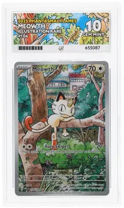 Pokemon TCG Phantasmal Flames Meowth 106/094 Ace 10 Gem Mint - Image 1