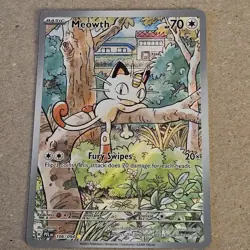 106/094 Meowth : Illustration Rare Card : Phantasmal Flames : Pokemon TCG - Image 1