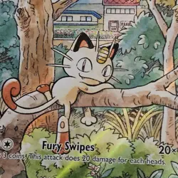 106/094 Meowth : Illustration Rare Card : Phantasmal Flames : Pokemon TCG - Image 2