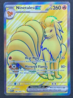 Pokemon Ninetales ex Full Art 186/165 MEW Scarlet & Violet 151 LP - Image 1