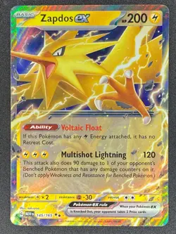 Pokemon Zapdos ex 145/165 MEW Scarlet & Violet 151 NM - Image 1