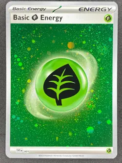 Pokemon Grass Energy Cosmos Holo SVE 001 MEW 151 NM - Image 1