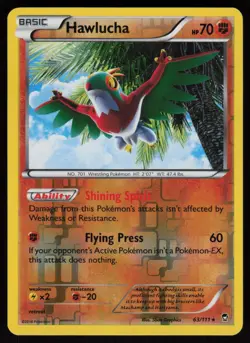 Reverse Holo Hawlucha 63/111 XY - Furious Fists Pokemon TCG Card - Image 1