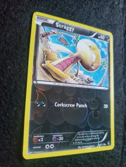 Scraggy 66/111 Furious Fists Reverse Holo Pokemon Card NM - Image 2