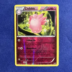 Clefable - 71/111 Reverse Holo English Pokemon Furious Fists Card - NM - Image 1