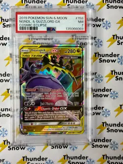 Naganadel & Guzzlord GX #158 Cosmic Eclipse Tag Team 2019 Pokemon PSA 7 - Image 1