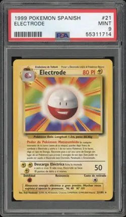 1999 Pokemon SPANISH Unlimited Base Set Electrode 21/102 PSA 9 MINT - Image 1