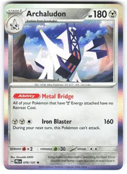 Archaludon 070/131 Holo Rare SV: Prismatic Evolutions Pokemon Holo Near Mint - Image 1