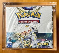Pokemon Sword and Shield Brilliant Stars Booster Box Sealed w/ Acrylic - Image 1