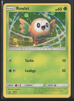 Rowlet - SM22 Cosmos Holo Promo Sun & Moon Promo Pokemon Lightly Played - Image 1