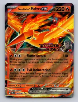 TEAM ROCKET'S MOLTRES EX (DESTINED RIVALS STAMPED) 031/182 HOLO PROMO POKEMON NM - Image 1
