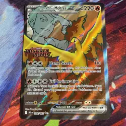 Team Rocket’s Moltres Ex 208/182 Destined Rivals Pokemon Full Art NM - Image 1