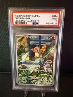2023 Pokemon PSA 9 Charmander #044 Black Star Promo S&V Obsidian Flames ETB BSP - Image 1