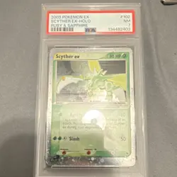 Pokemon Scyther ex Ruby & Sapphire Holo 102/109 PSA 7 Ultra Rare 2003 - Image 1