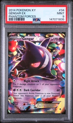 2014 Pokemon XY Gengar EX Phantom Forces #34/119 PSA 9 Mint 34 *New Cert* - Image 1