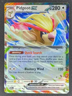 Pokemon Pidgeot ex 164/197 OBF Obsidian Flames LP/NM - Image 1