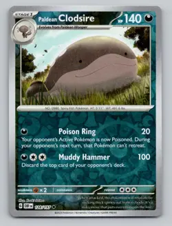 Reverse Holo Paldean Clodsire 128/197 Uncommon Obsidian Flames Pokemon - Image 1