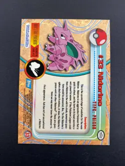 Nidorino - 33 - Pokemon 1999 Topps TV - Blue Logo - NM - Image 2