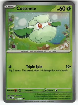 Cottonee (Master Ball Pattern) 007/131 SV: Prismatic Evolutions NM Pokemon Card - Image 1