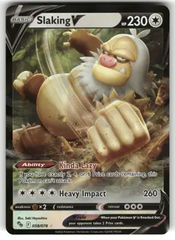 Slaking V 058/078 Pokemon GO NM Pokemon Card TCG - Image 1