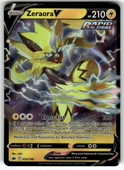 Zeraora V 053/198 SWSH06: Chilling Reign NM Pokemon Card TCG - Image 1