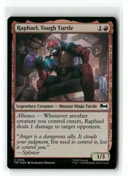 Raphael, Tough Turtle 0104 TMNTes Magic: The Gathering Foil NM - Image 1