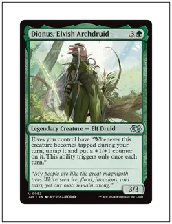 1x Dionus, Elvish Archdruid, Anime Art, Foundations Jumpstart, MTG NM - Image 1