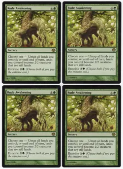 Rude Awakening x4 4x Duel Decks: Garruk vs. Liliana Green Sorcery MTG NM AZ1 - Image 1