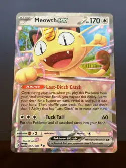 Meowth ex 062/088 Me03: Perfect Order Holo Pokemon - Image 1