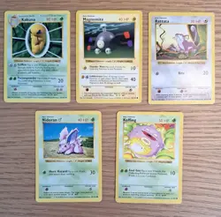 x5 Base Set Shadowless Non Holo Bundle Pokemon Cards 1999 WOTC Pokemon TCG LP - Image 1