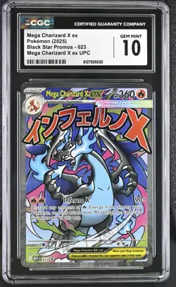 Mega Charizard X ex 2025 Pokemon Black Star Promos CGC 10 #023 - Image 1