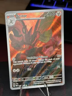 Scizor Pokemon TCG Sv03: Obsidian Flames Holo Illustration Rare Card 205/197 NM - Image 1