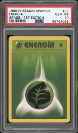 1999 Pokemon SPANISH 1st Edition Base Set Grass Energia-Energy 99/102 PSA 10 GEM - Image 1