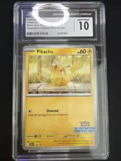 Pokemon Pikachu TCG 10! Illustration Contest 2024 Promo Black Star - Image 1