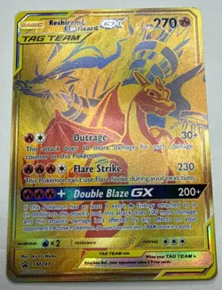 2021 Pokemon Sun & Moon Black Star RESHIRAM & CHARIZARD GX Promo Tag Team SM247 - Image 1