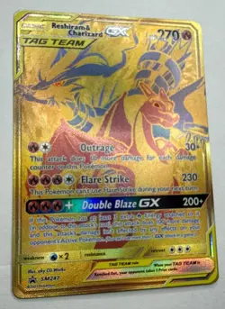 2021 Pokemon Sun & Moon Black Star RESHIRAM & CHARIZARD GX Promo Tag Team SM247 - Image 2