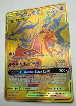 2021 Pokemon Sun & Moon Black Star RESHIRAM & CHARIZARD GX Promo Tag Team SM247 - Image 3