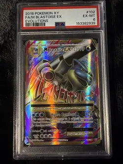 Pokemon TCG M Blastoise EX Full Art 102/108 Evolutions Psa 6 - Image 1