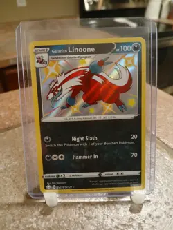 Pokemon TCG Galarian Linoone SV079/SV122 Baby Shiny Shining Fates (LP/NM) - Image 1
